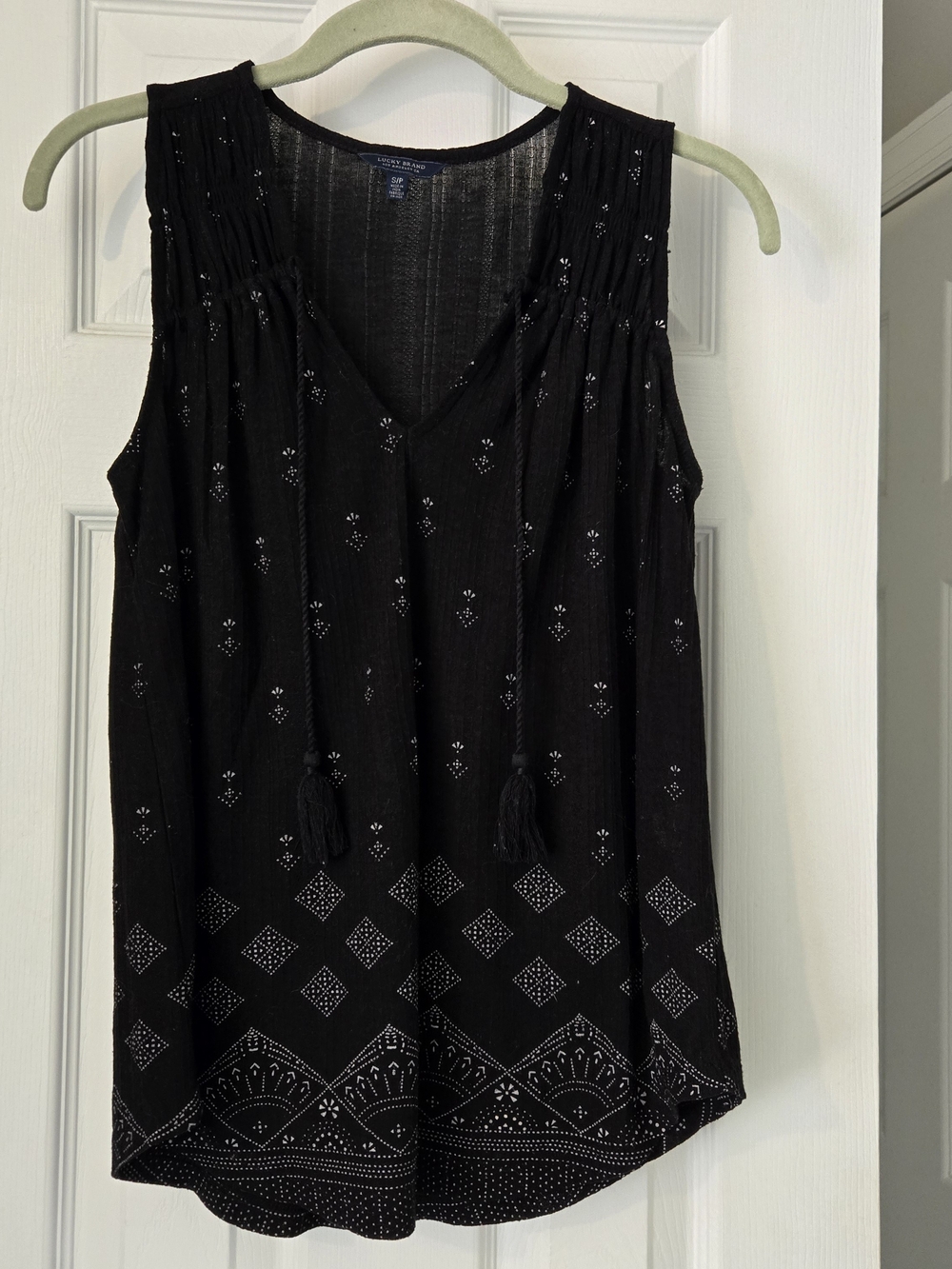 Lucky Brand Black V-Neck Tank Top